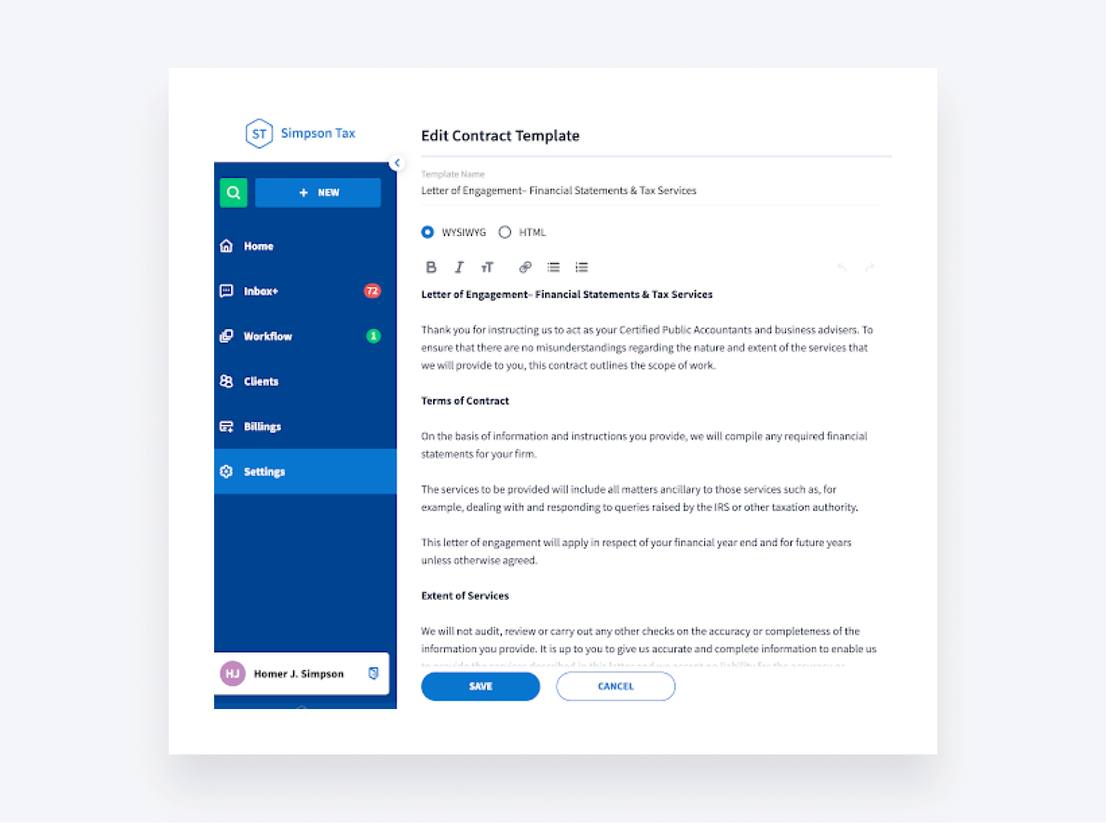 TaxDome offers accounting engagement letter templates