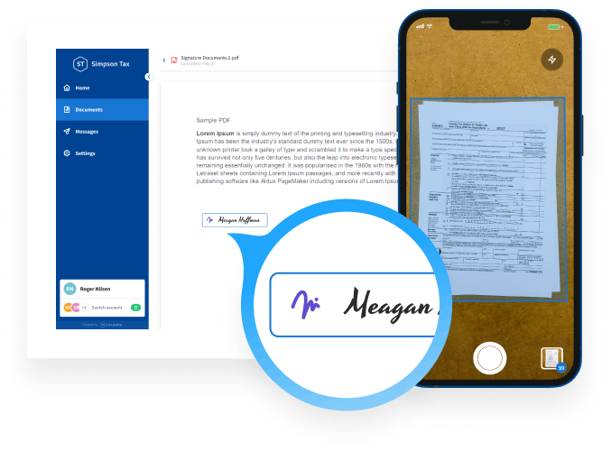 Viewing and signing documents in TaxDome Lite - client view.