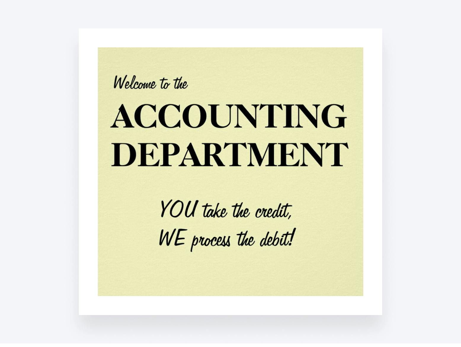 Accounting meme summing up exactly how the accounting department works