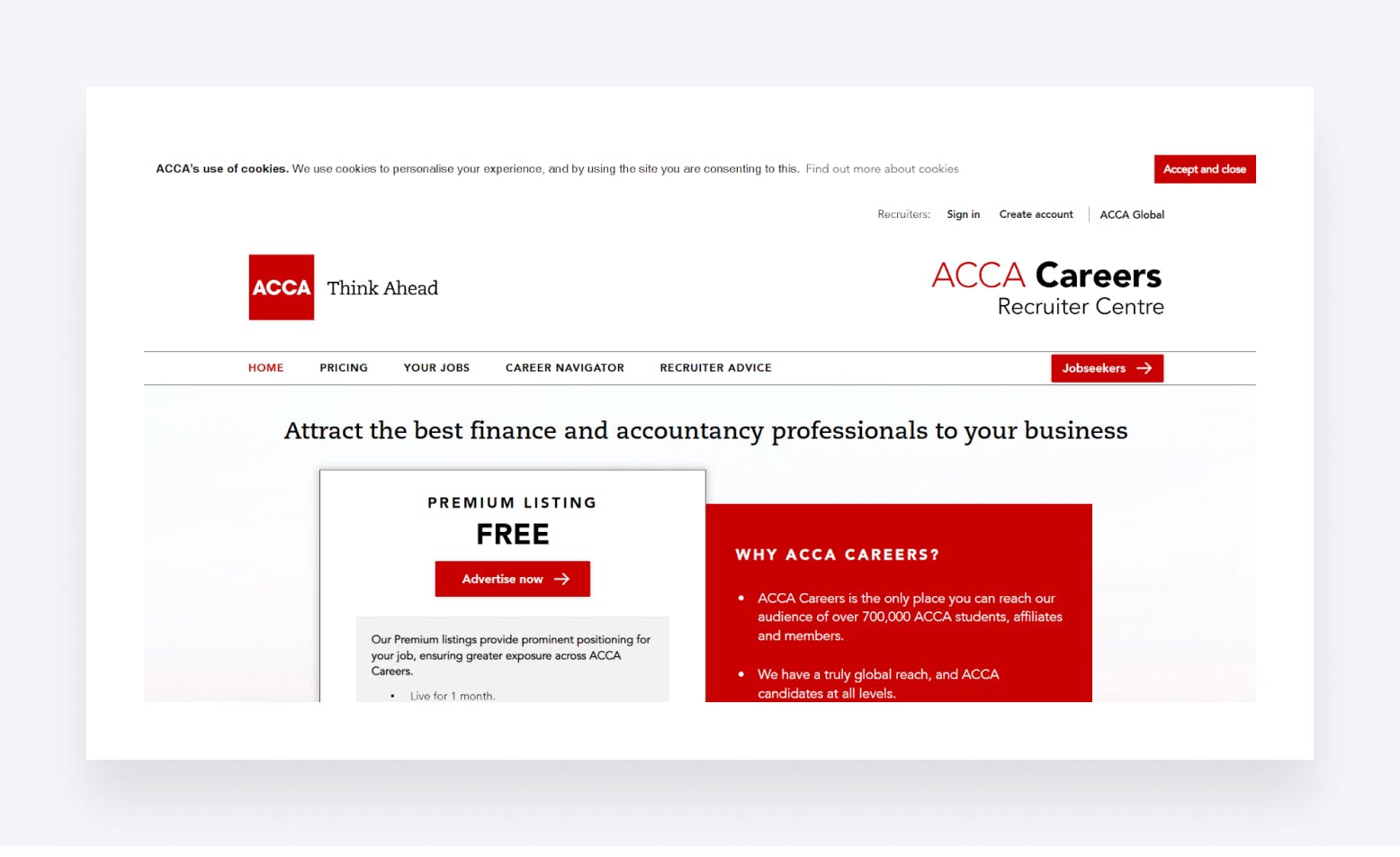 Association of Chartered Certified Accountants job board