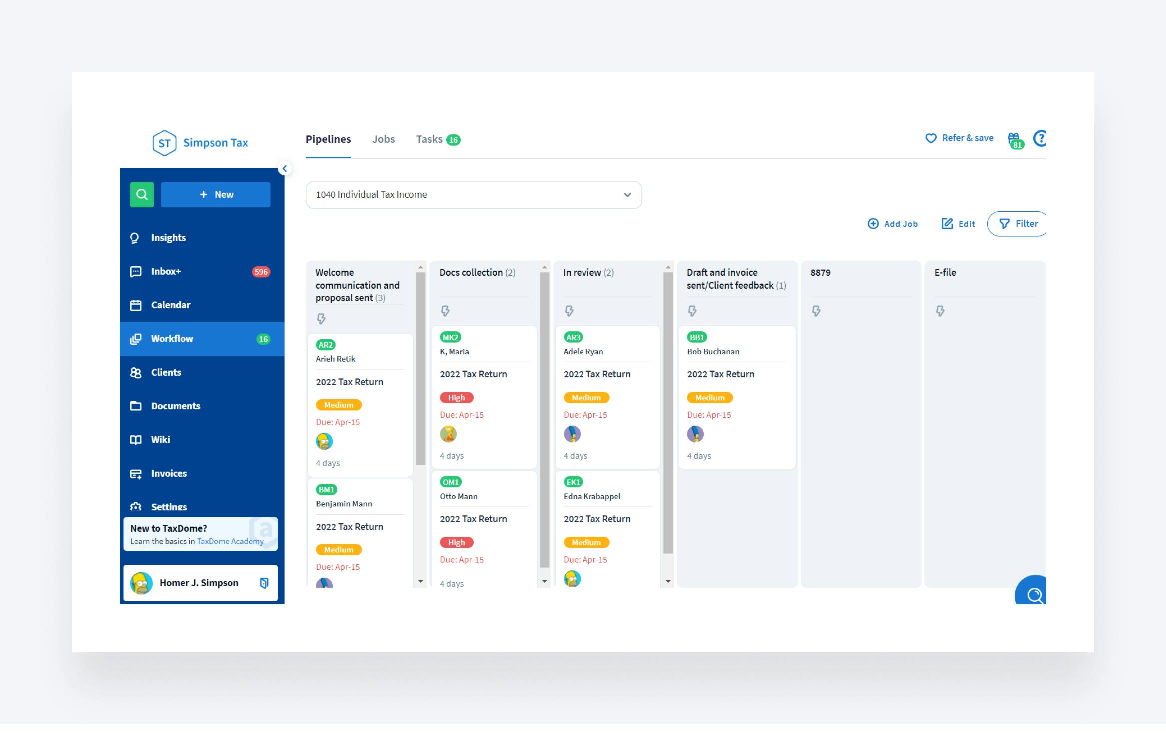 1065 Tax Return Workflow Diagram - Jetpack Workflow