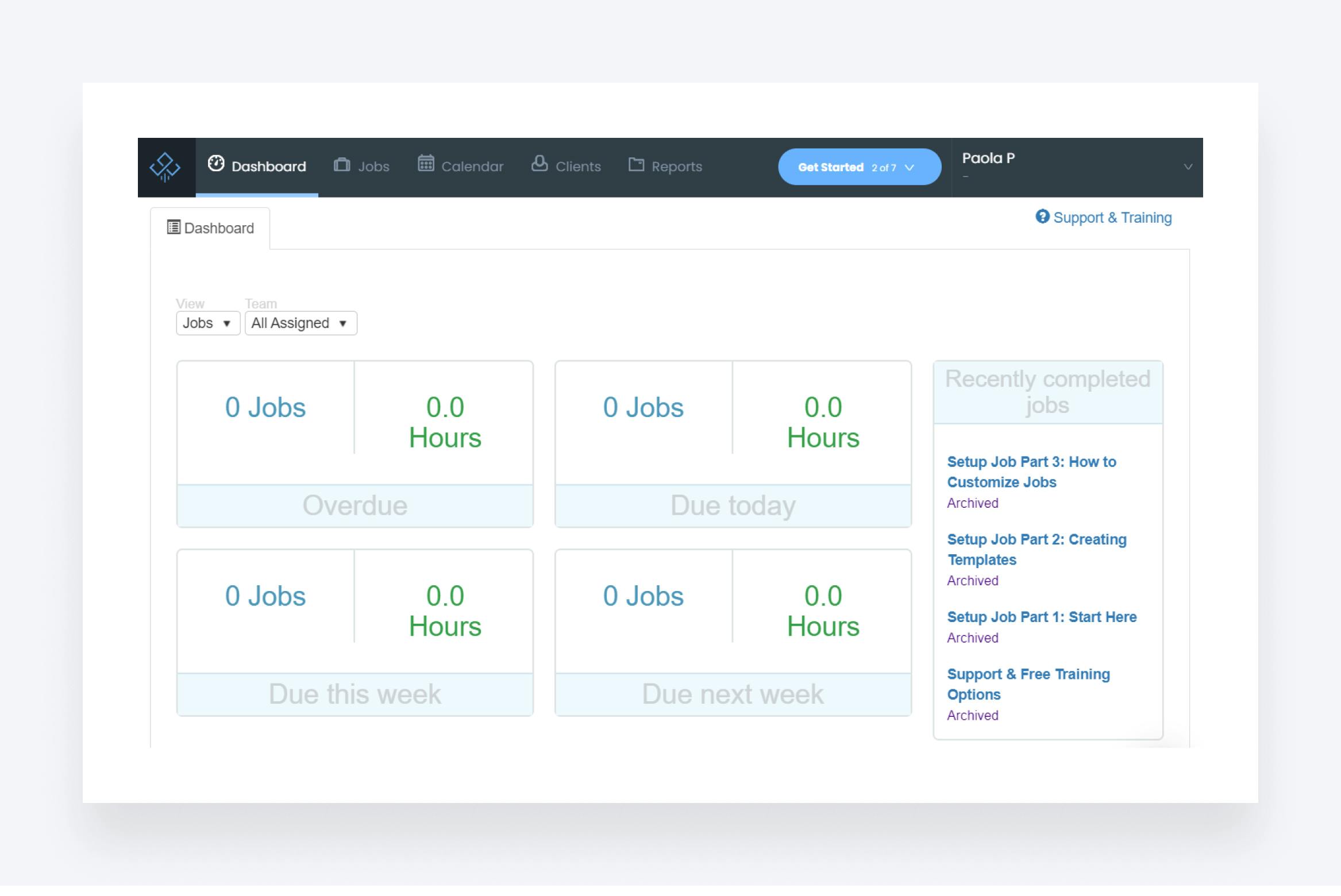 Dashboards in the Jetpack Workflow management accounting software