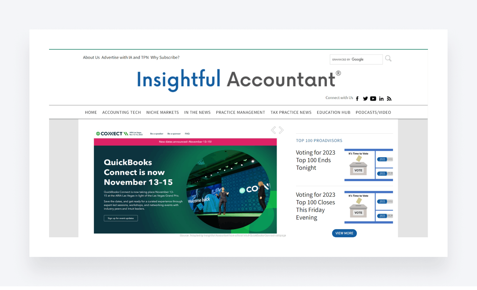 Insightful Accountant main page