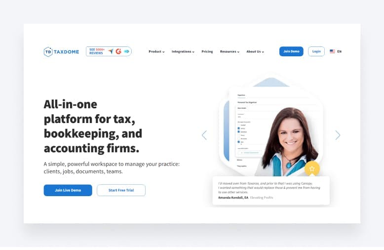 TaxDome homepage