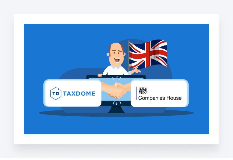 Infographic representing TaxDome's new integration with Companies House.
