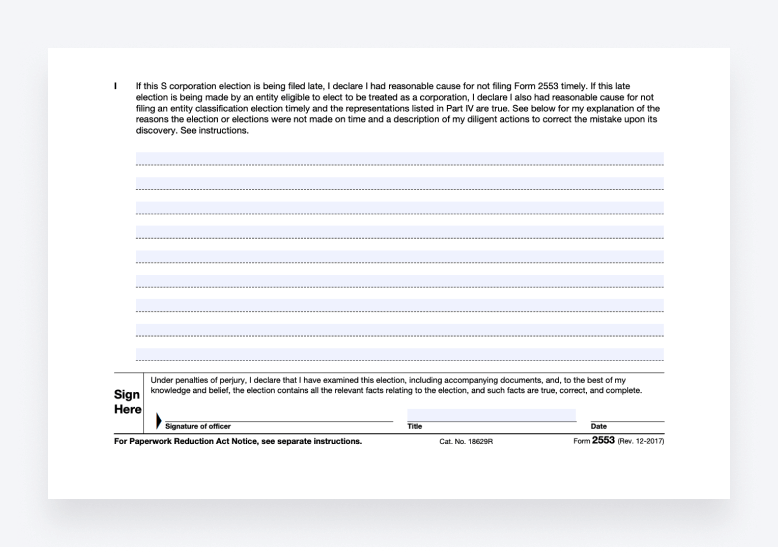 Form 2553 Part I: Election Information, displaying item I.