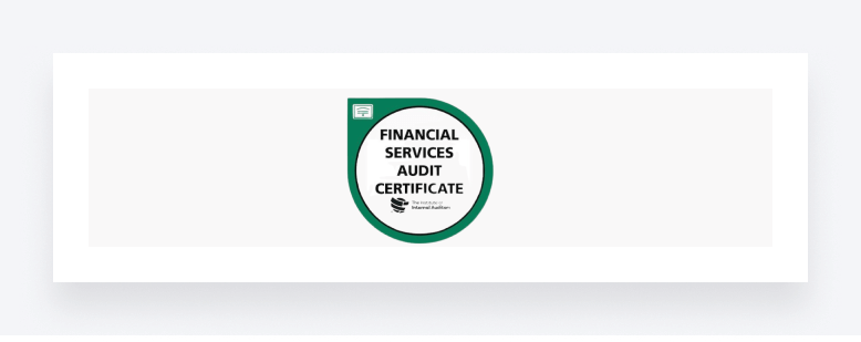 Financial Services Audit Certificate certification badge