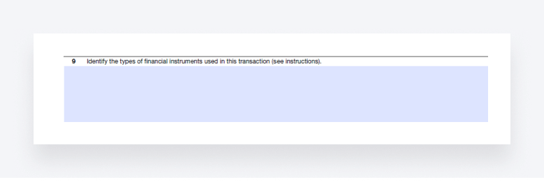 A screenshot of IRS Form 8918, showing line 9.