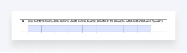 A screenshot of IRS Form 8918, showing line 12.