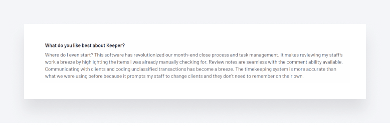 A user review of Keeper, a practice management platform for accountants.