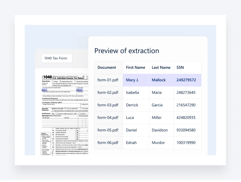 An image showing how Datasnipper extracts data from documents.