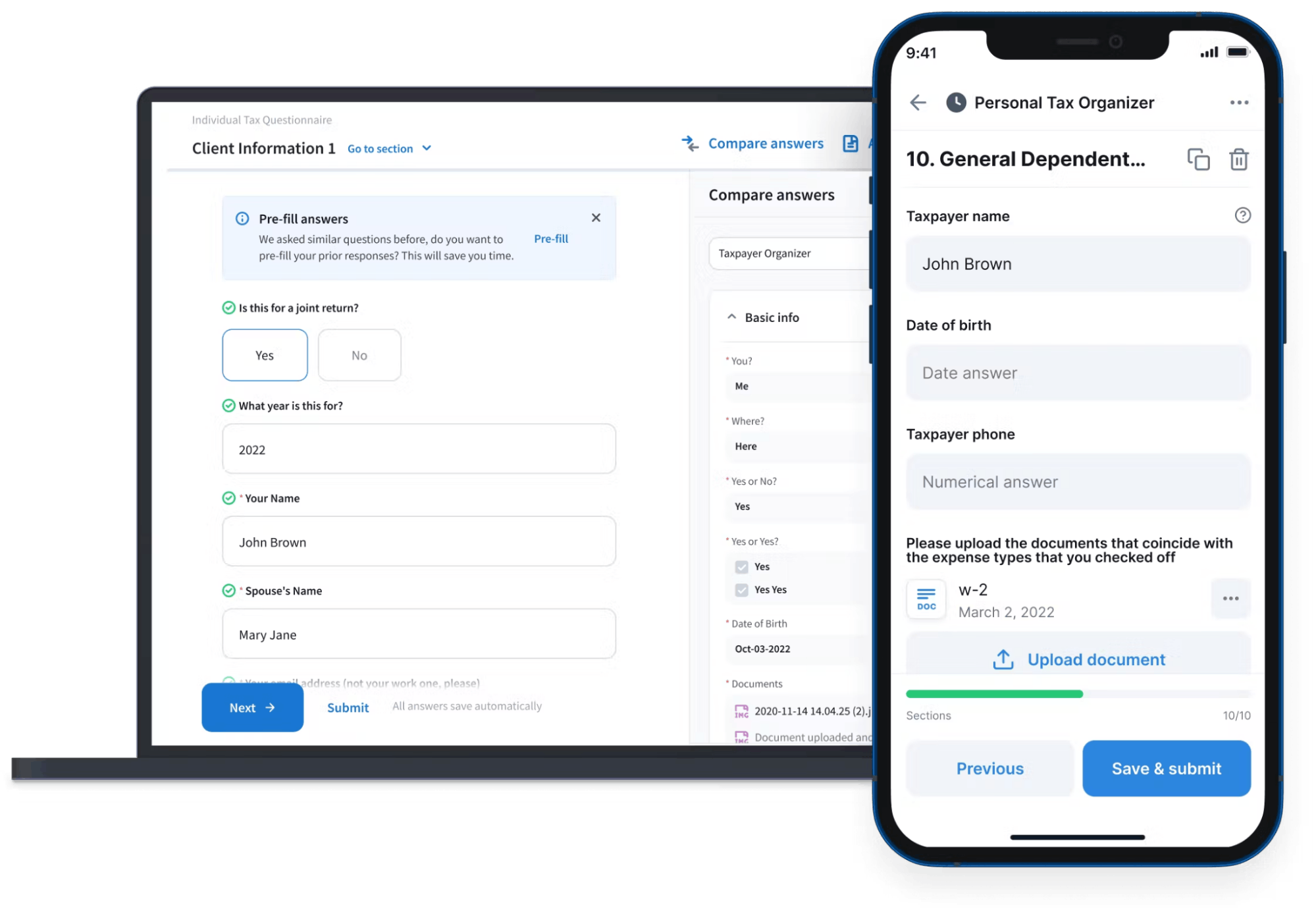 TaxDome’s organizers help tax professionals gather client documents and data faster.