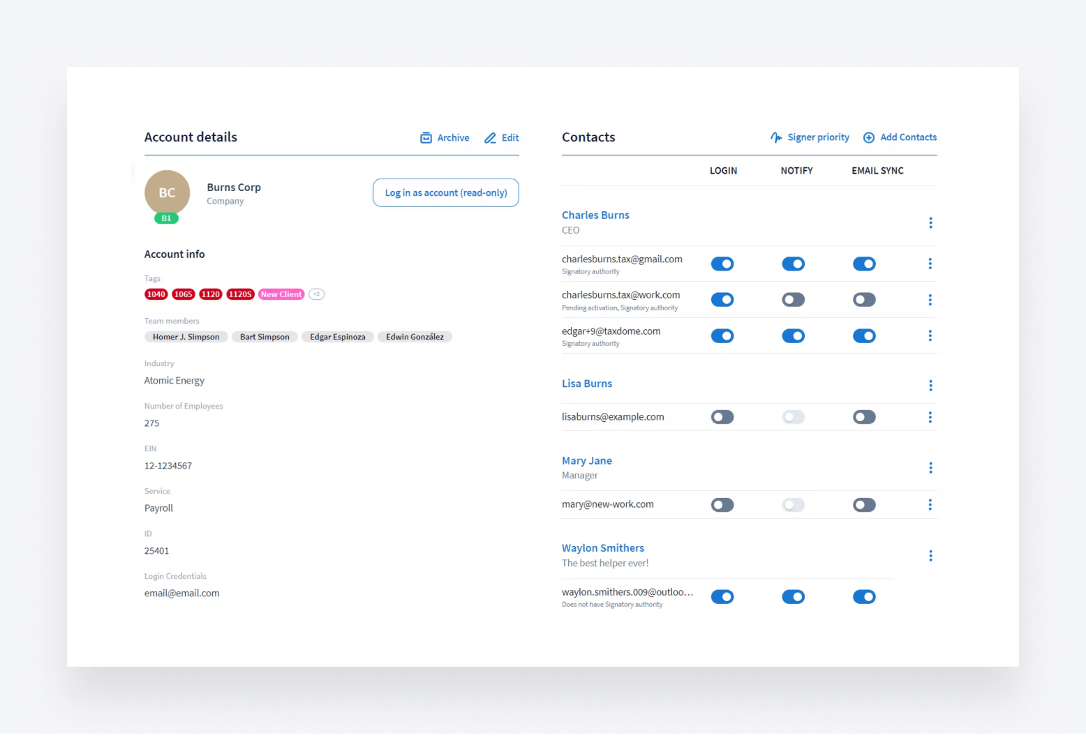 Screenshot showcasing team management capabilities