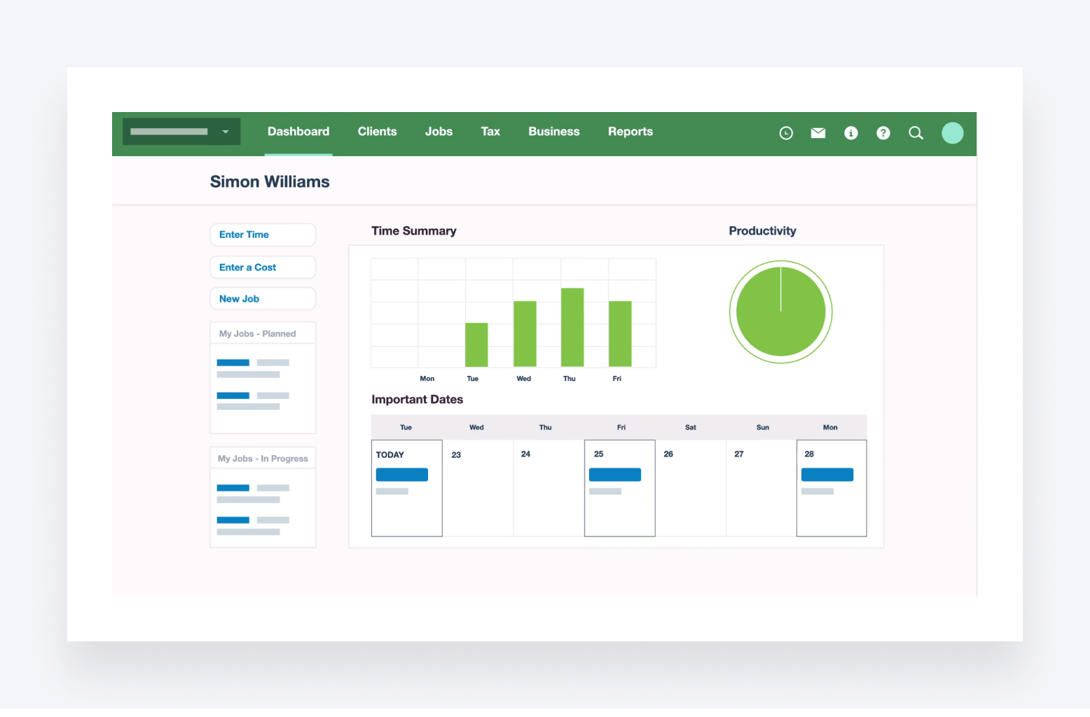 Screenshot showcasing Xero’s practice management solution