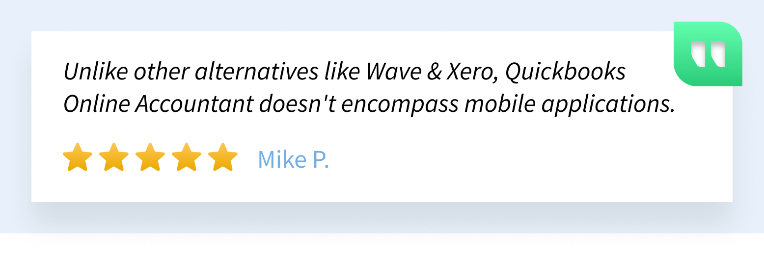 Screenshot showcasing what people dislike about QuickBooks Online Accountant's practice management software