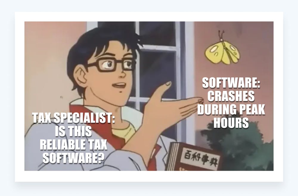 Tax memes - tax software crashes during peak hours