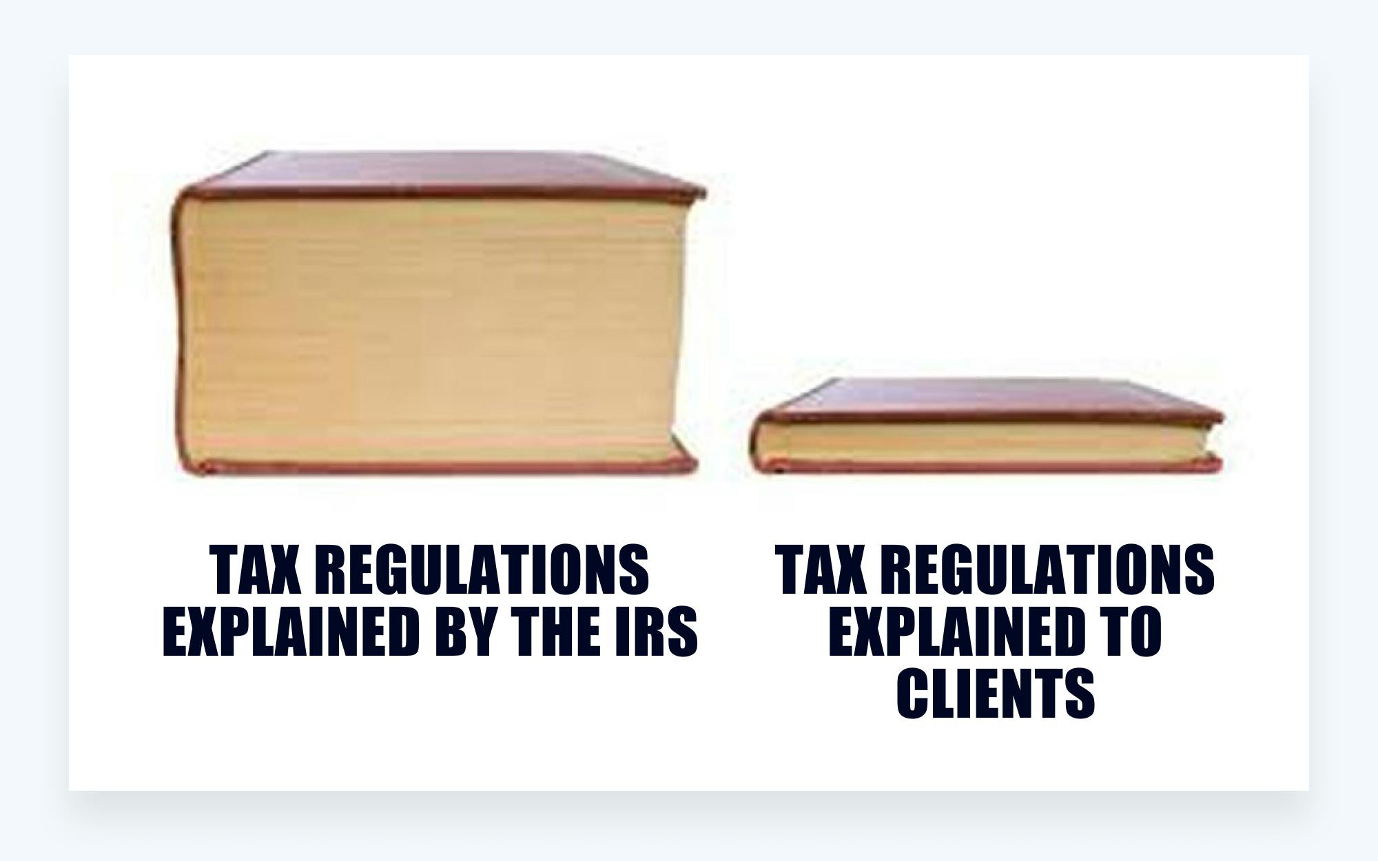 Tax memes - IRS explanations vs. client understanding