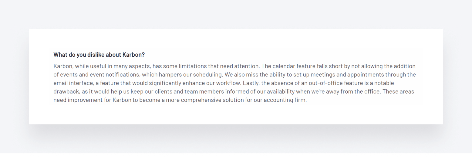 A negative Karbon review, highlighting several limitations of the software.