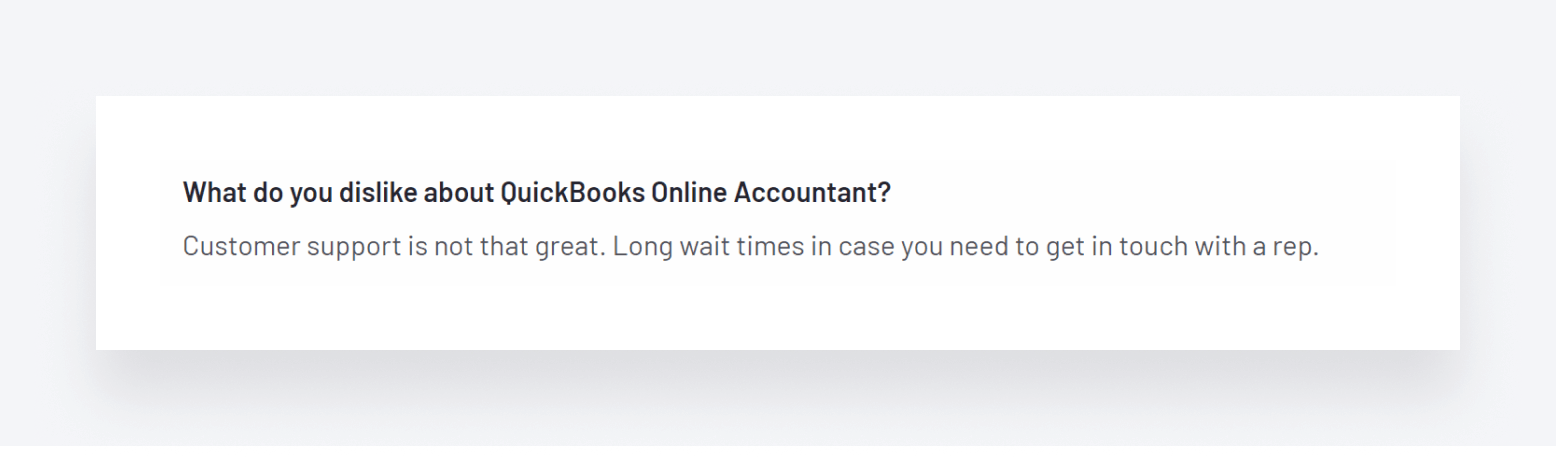 A user review of QuickBooks Online Accountant from G2.