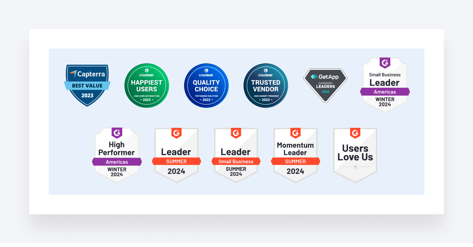 An image showing badges depicting TaxDome's recent award wins. 