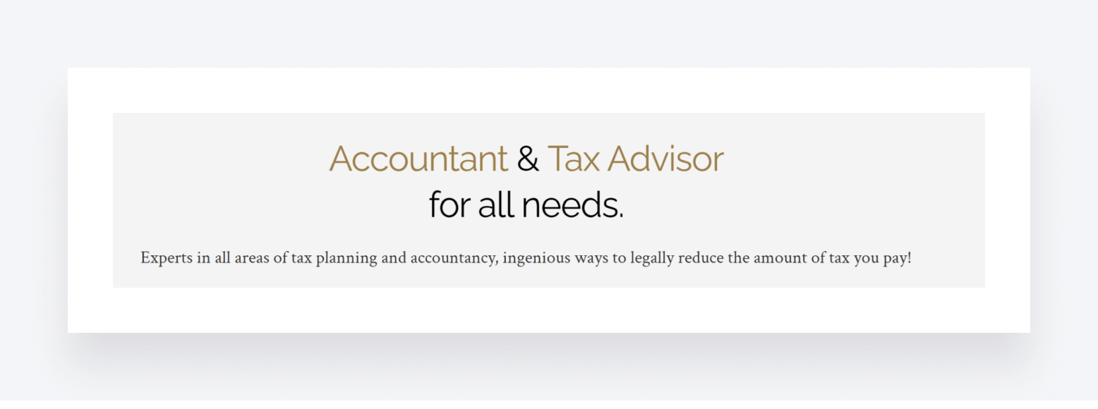 A snippet from Larson Accounting Group's website homepage. 