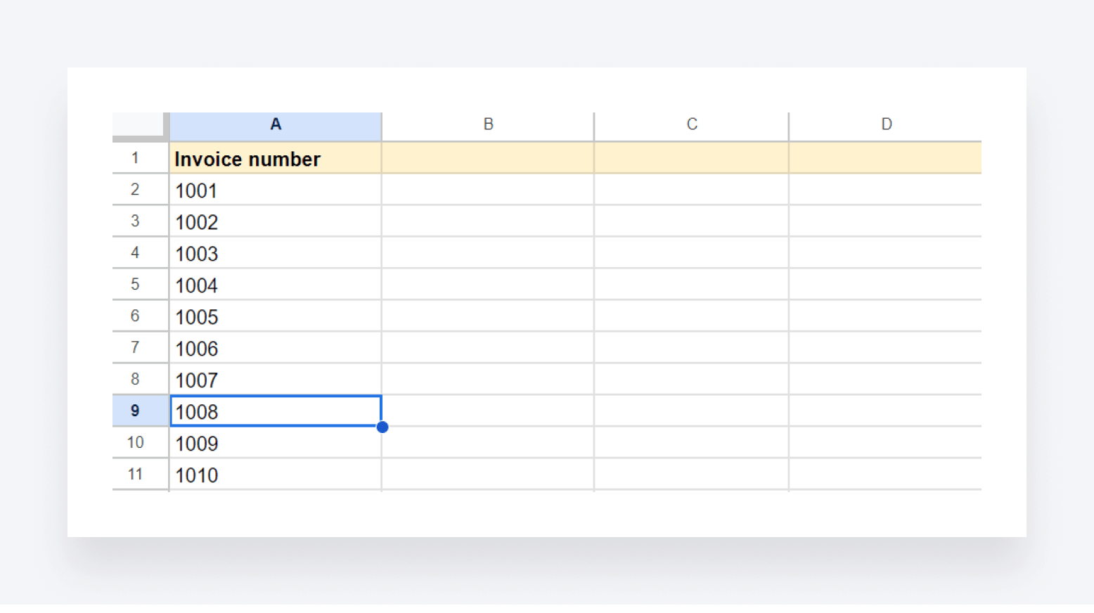 A screenshot of a series of numbers created using the SEQUENCE function.