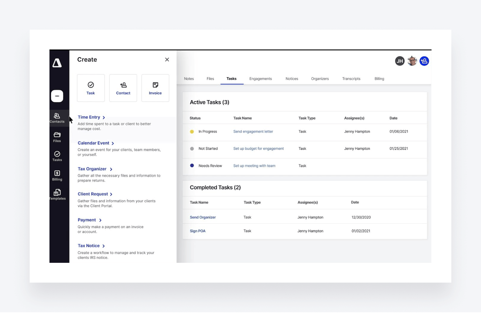 Canopy's task management dashboard.