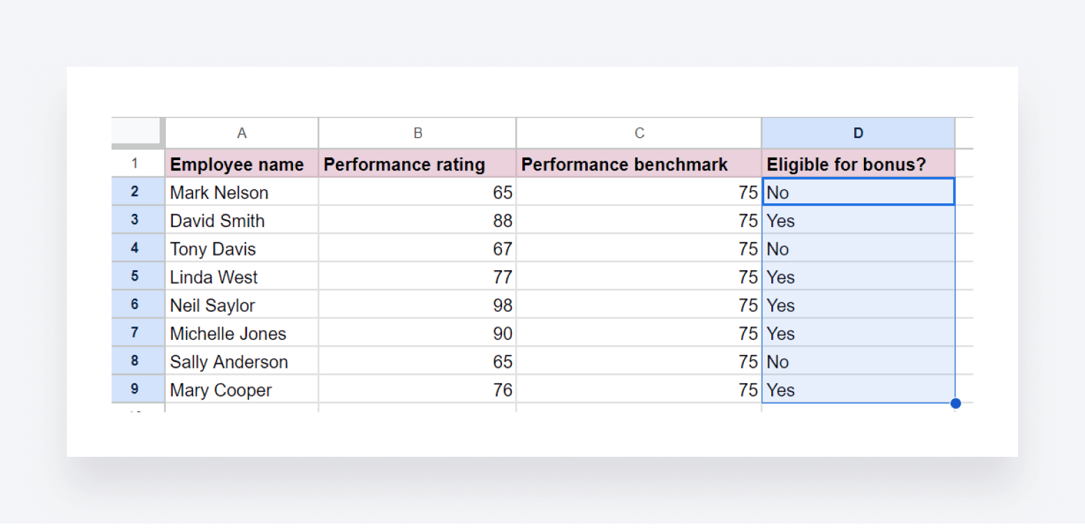 Excel's IF function used on an entire column.