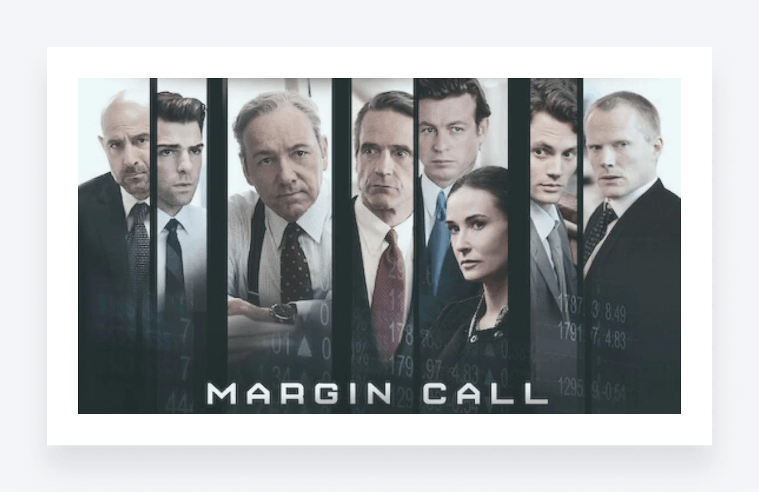 A move poster of Margin Call, showing the film's main characters.