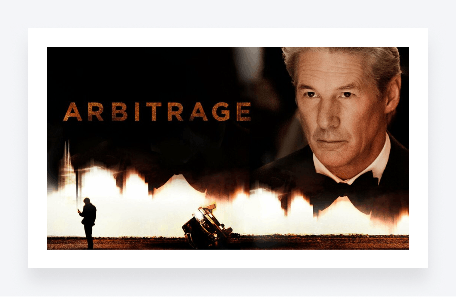 The move poster for Arbitrage, starring Richard Gere.