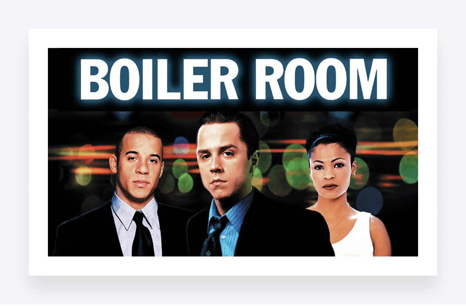 The movie poster for Boiler Room.