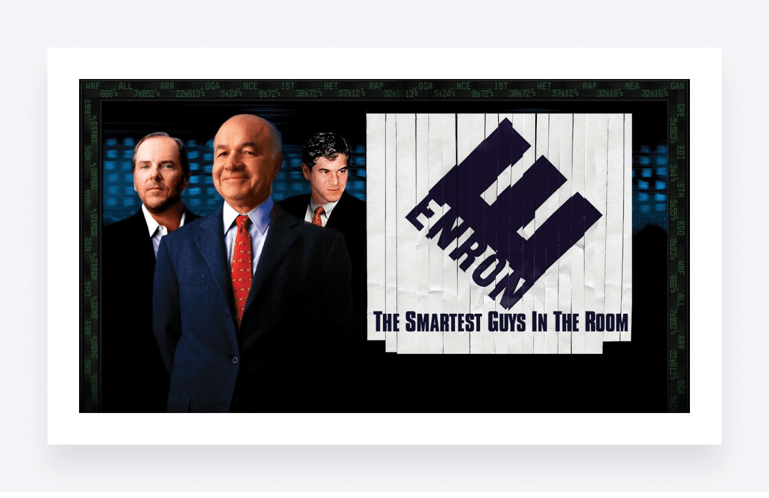 The movie poster for the documentary Enron: The Smartest Guys in the Room