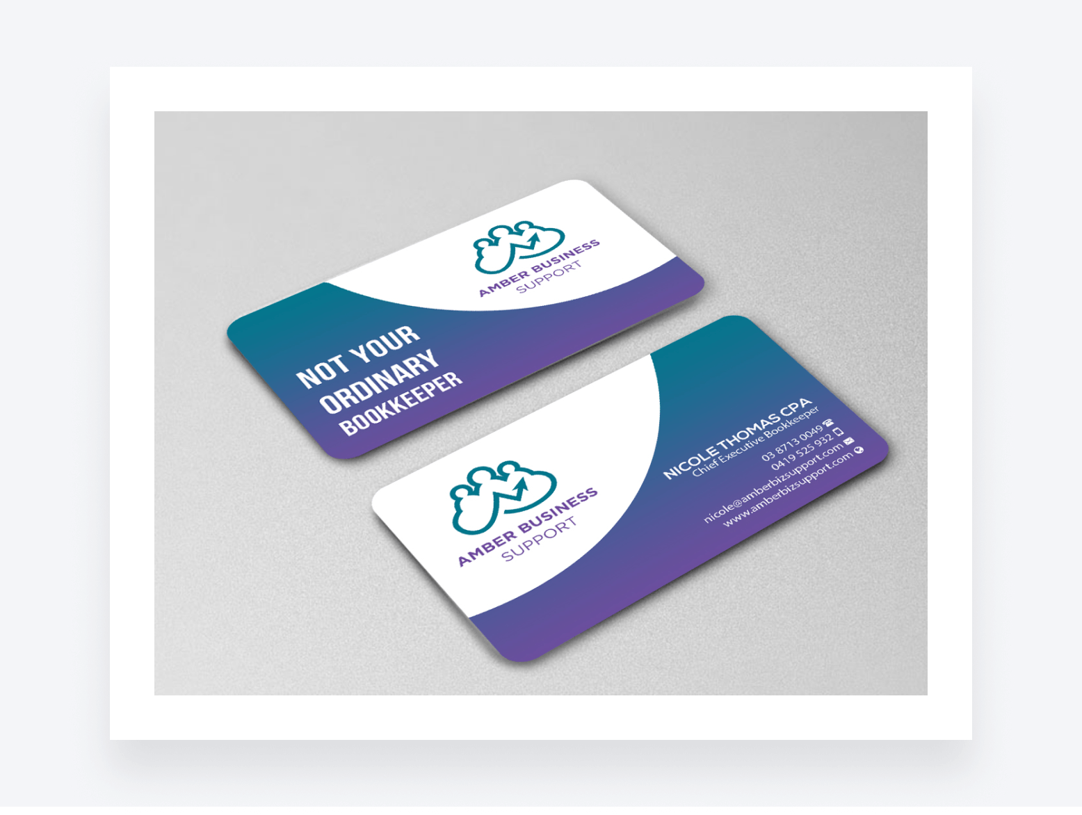 Image showcasing a bookkeeping business card.