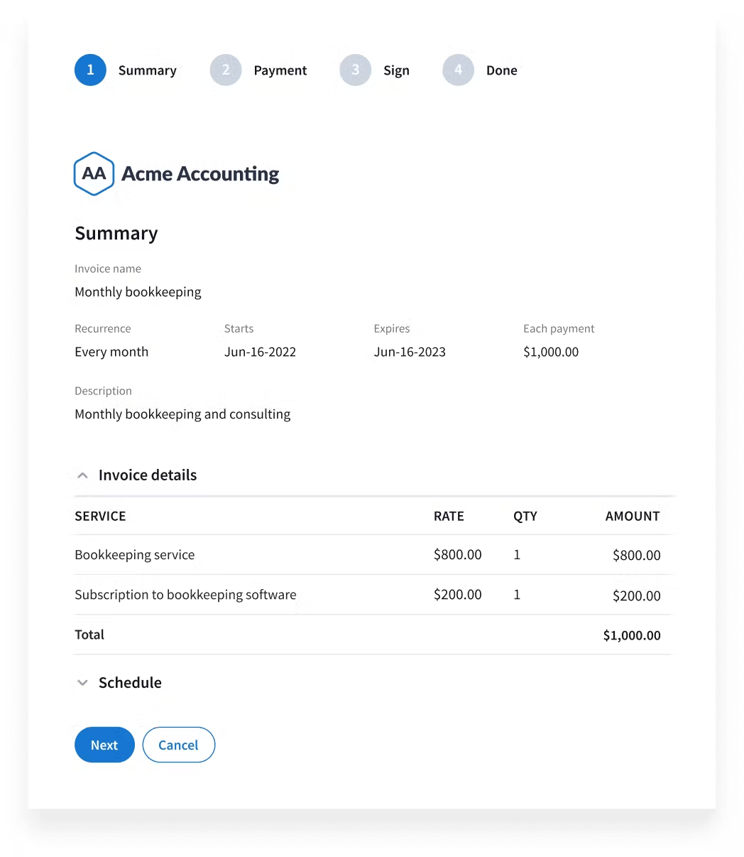 Invoicing in TaxDome.