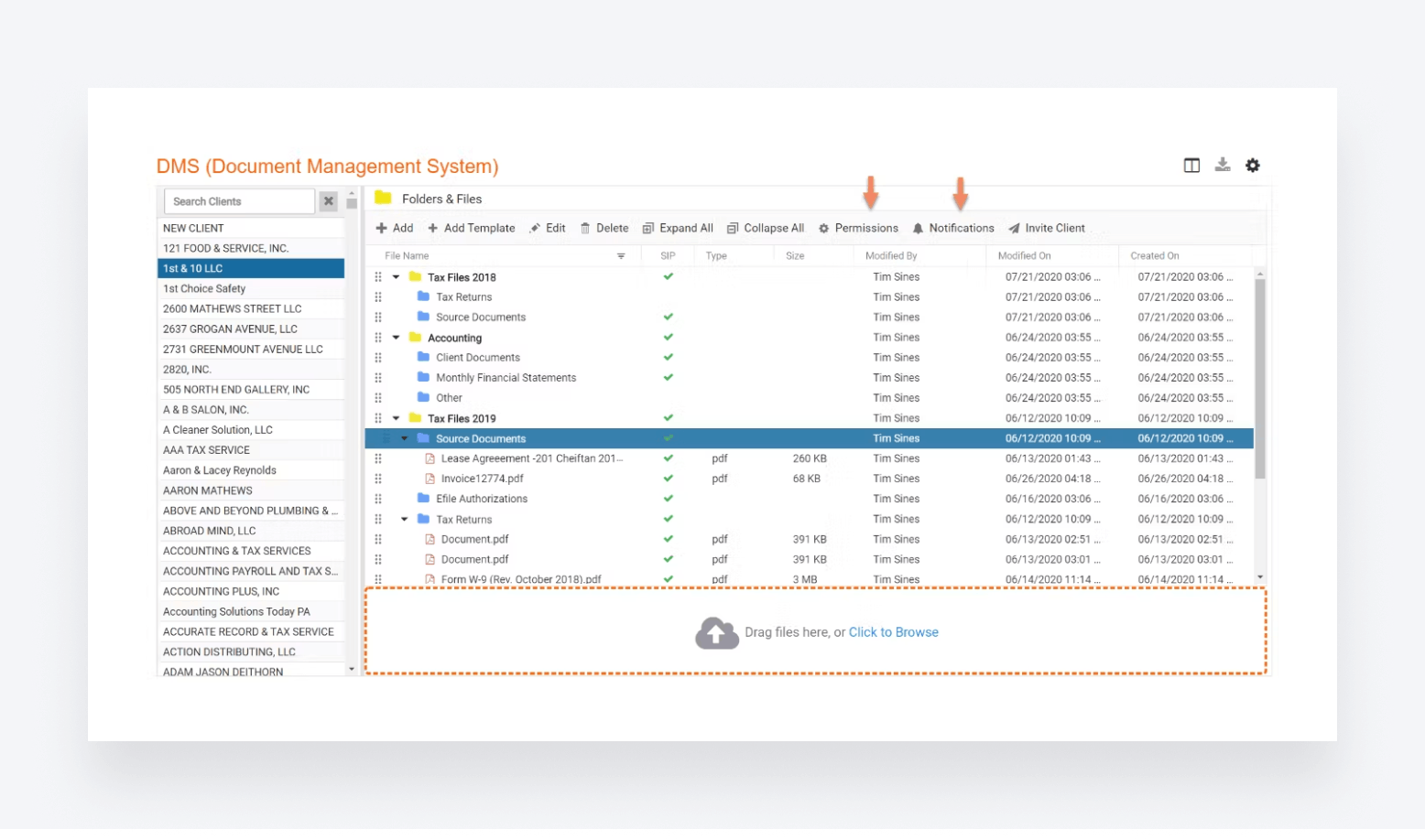 Mango's document management system.