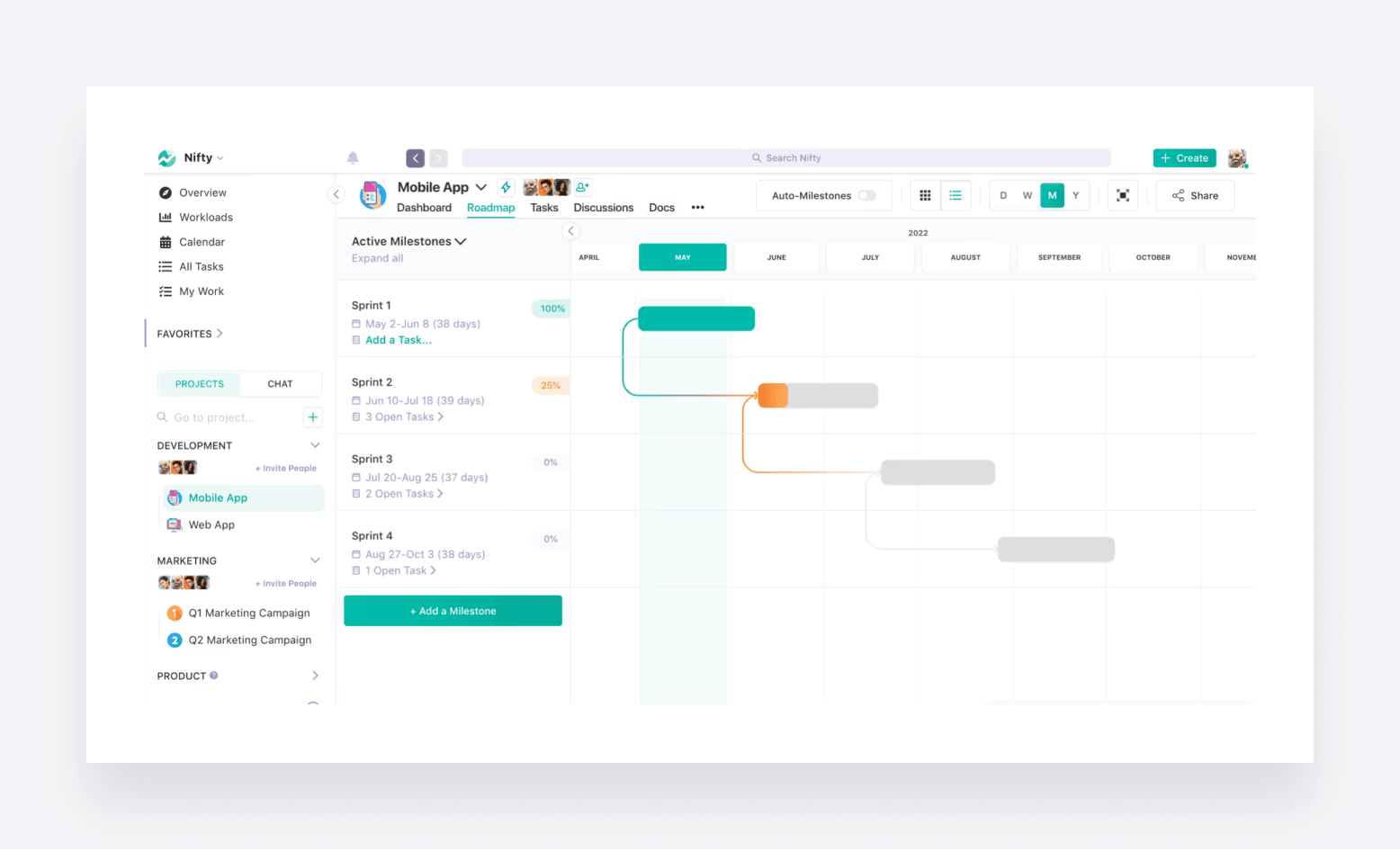 Nifty's project management platform.