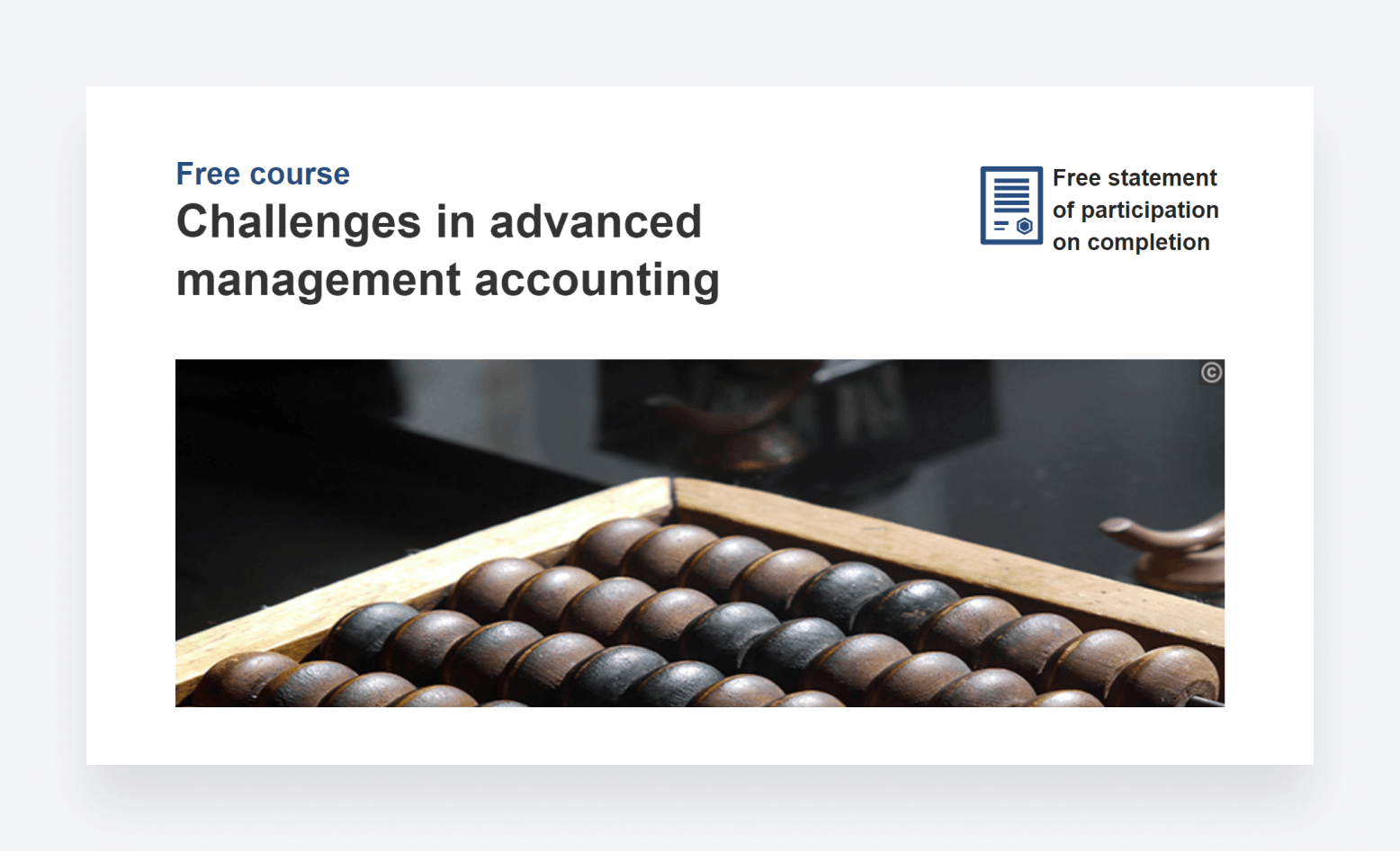 A snippet from the Open University's Challenges in Advanced Management Accounting course.