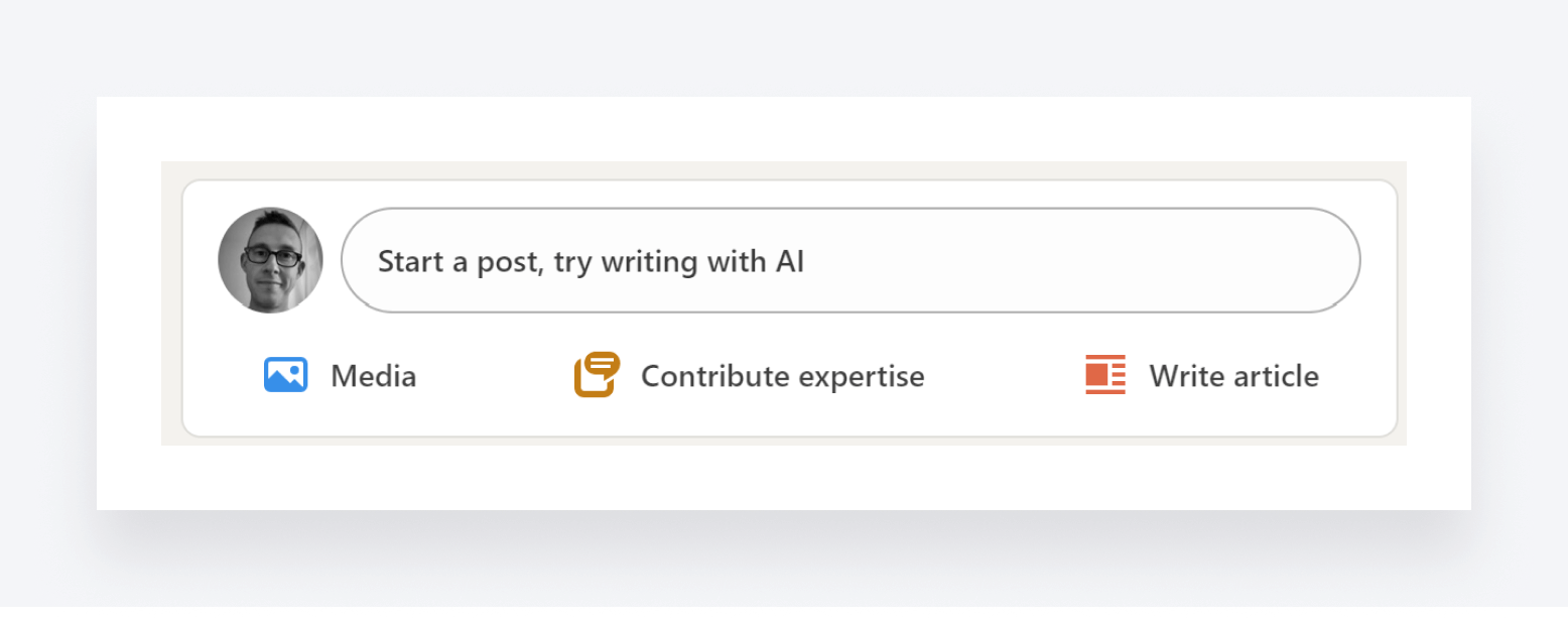 How to start writing a post in LinkedIn