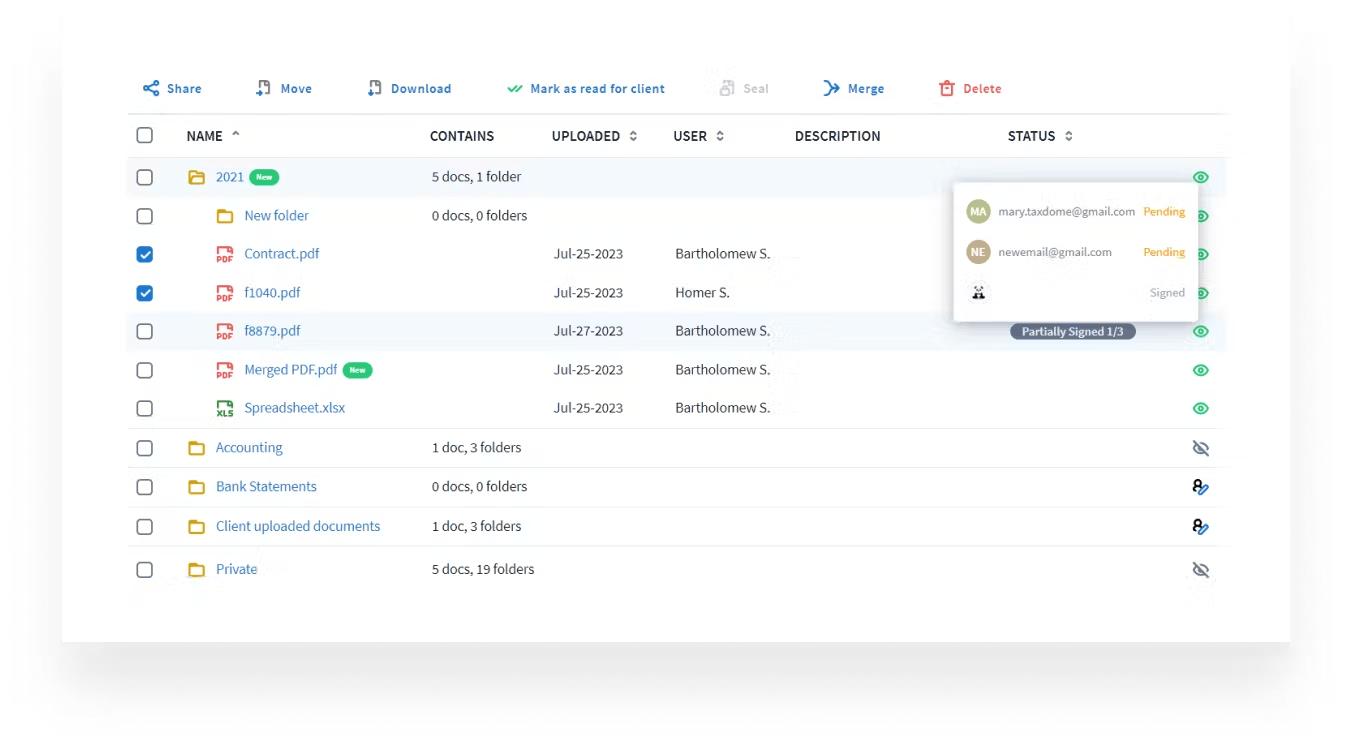 Document management in TaxDome