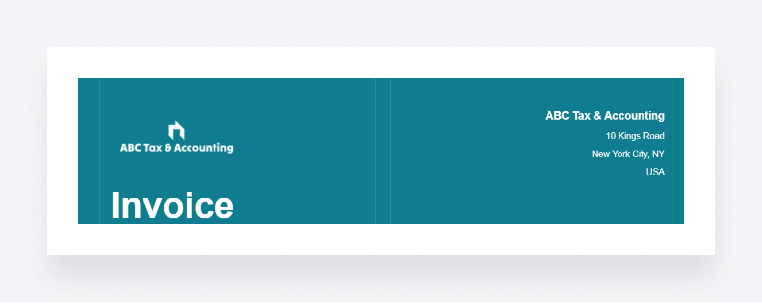 An invoice template with business details added