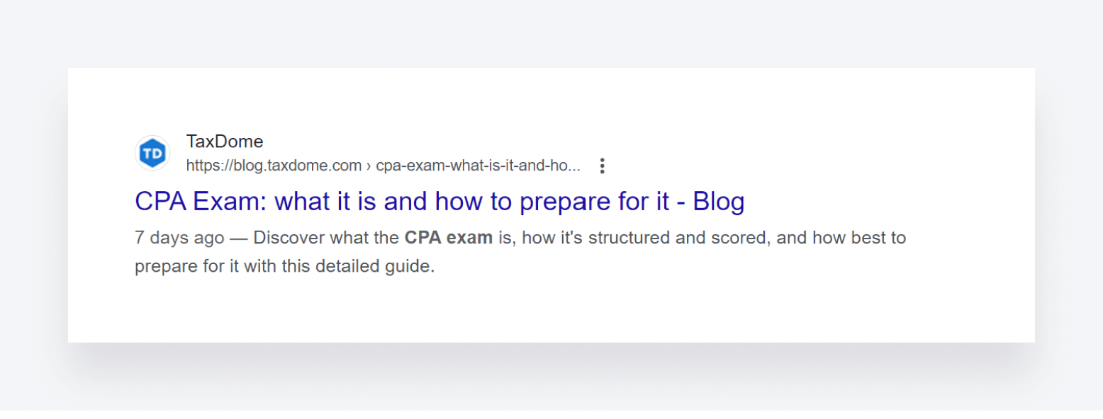 An example of a SEO title tag and description