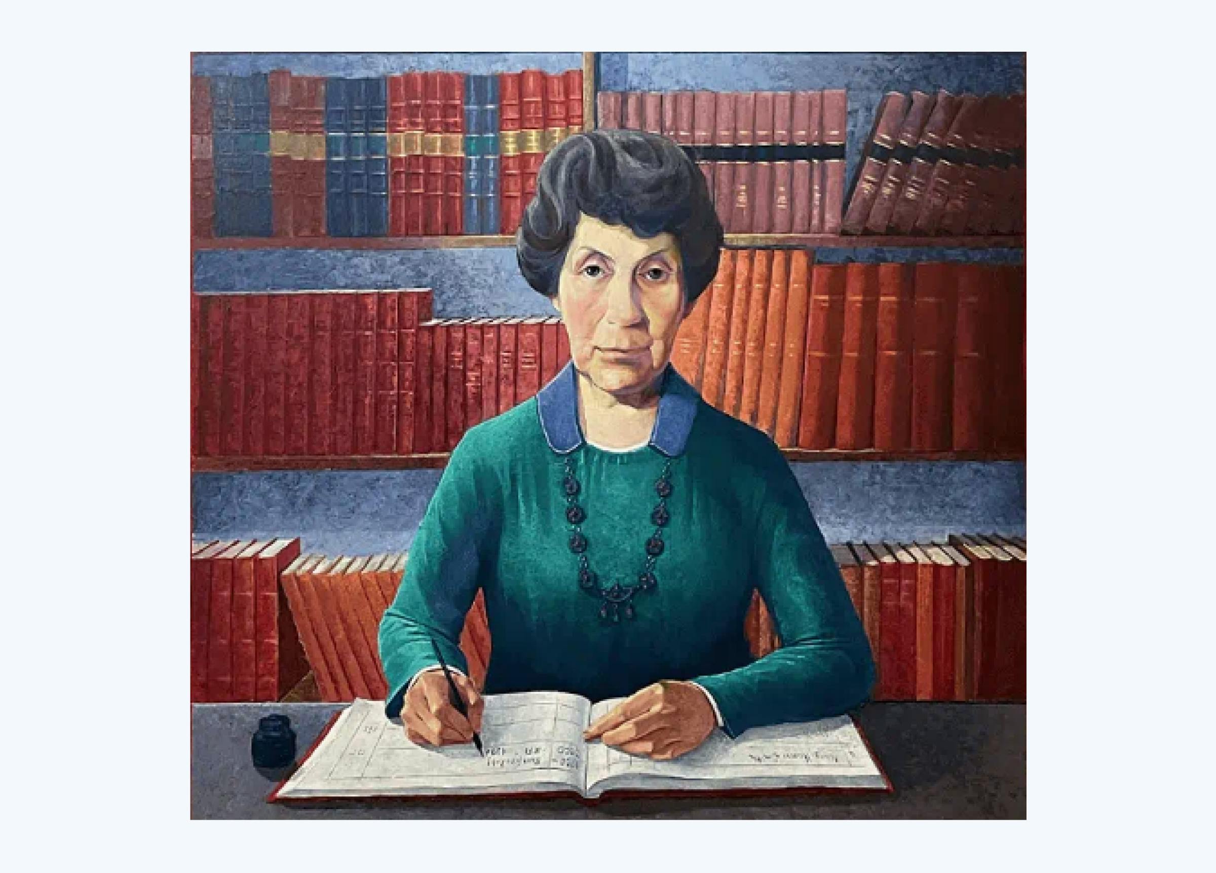 A portrait painting of pioneering female accountant Mary Harris Smith