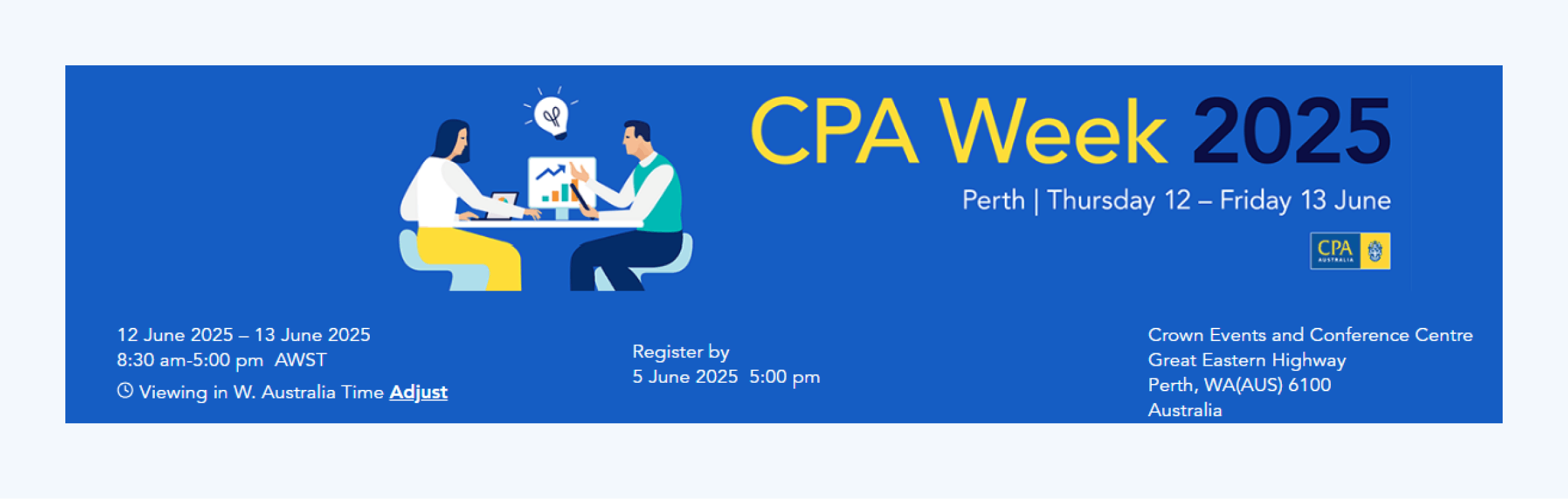 A snippet from the CPA Week 2025 website homepage.