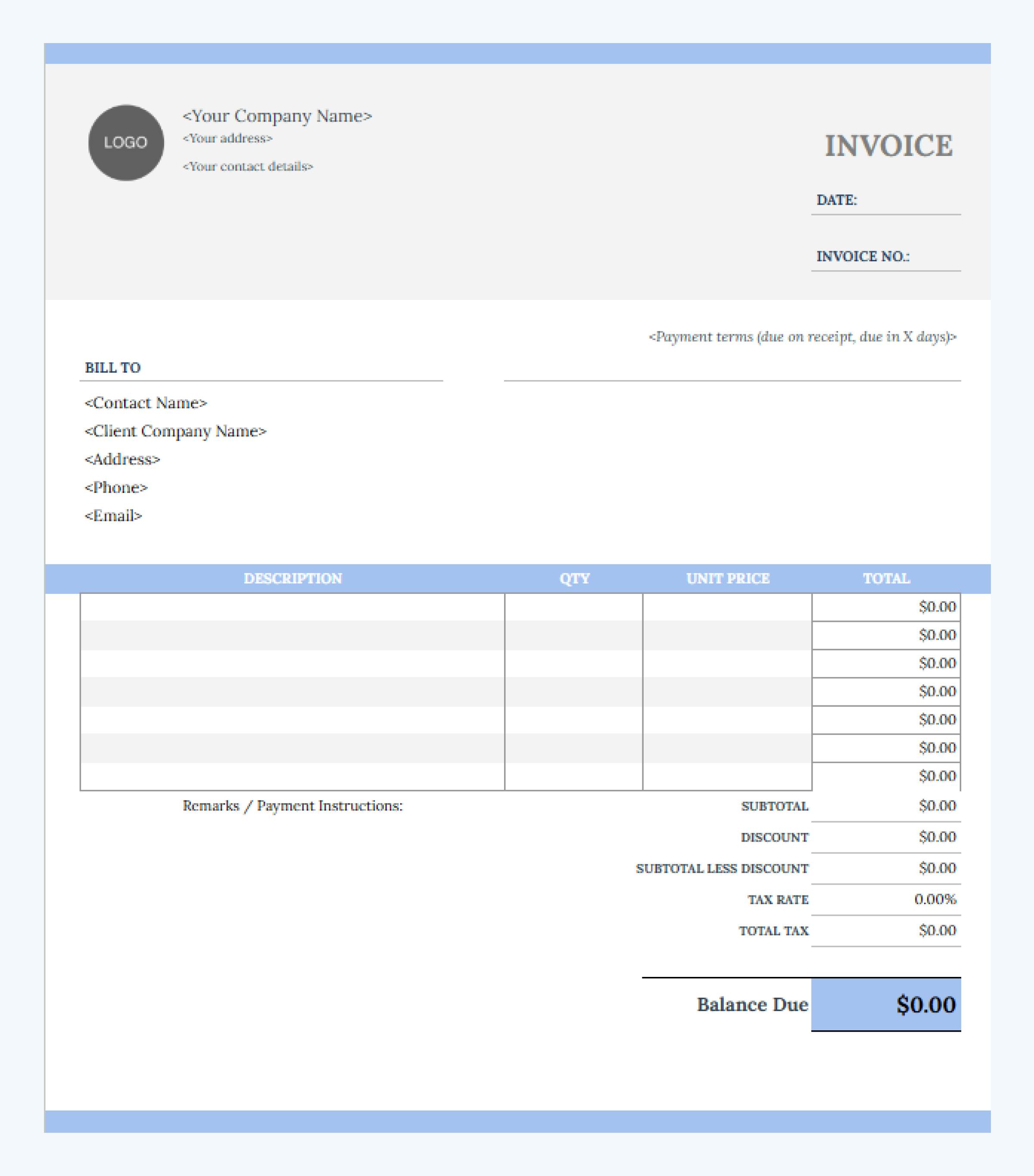 TaxDome's free accounting invoice template.